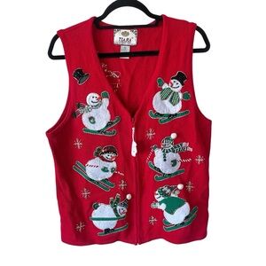 Tiara International Women’s Snowman Vest Size Medium